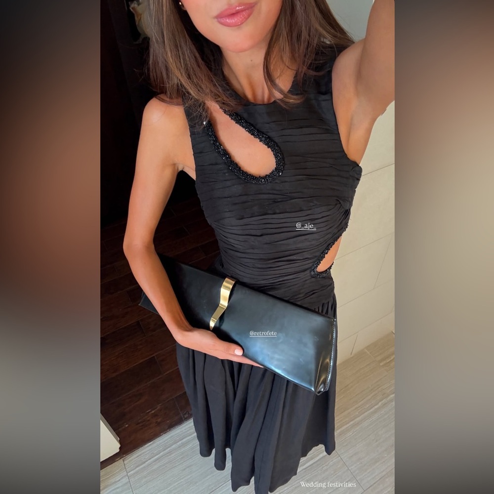 Aje Black Cutout Midi Dress